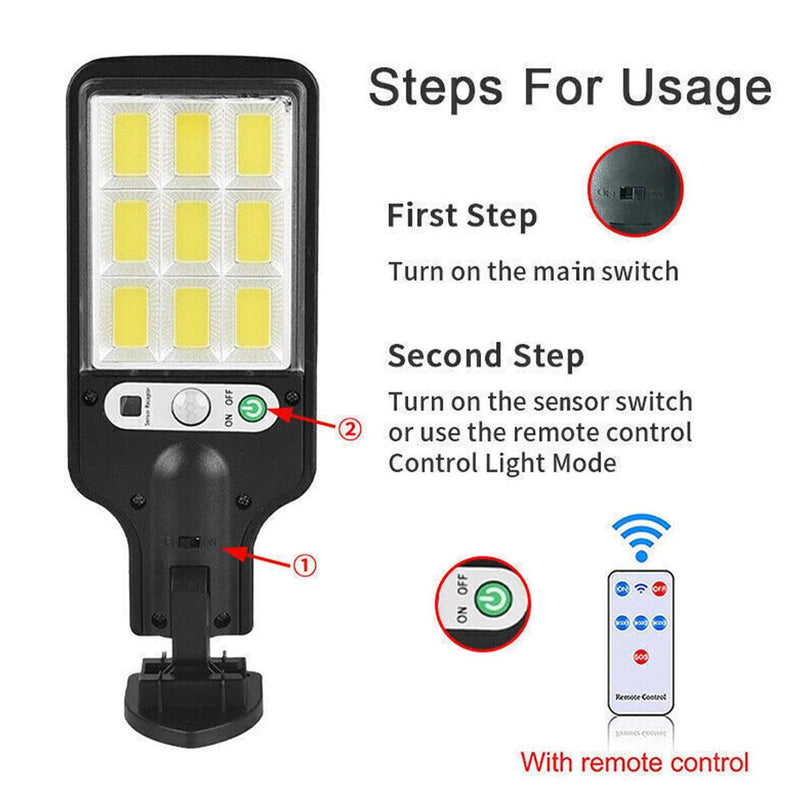 Solar Led Light Outdoor Wall Lamp Waterproof 3 Modes PIR Motion Sensor Garden~