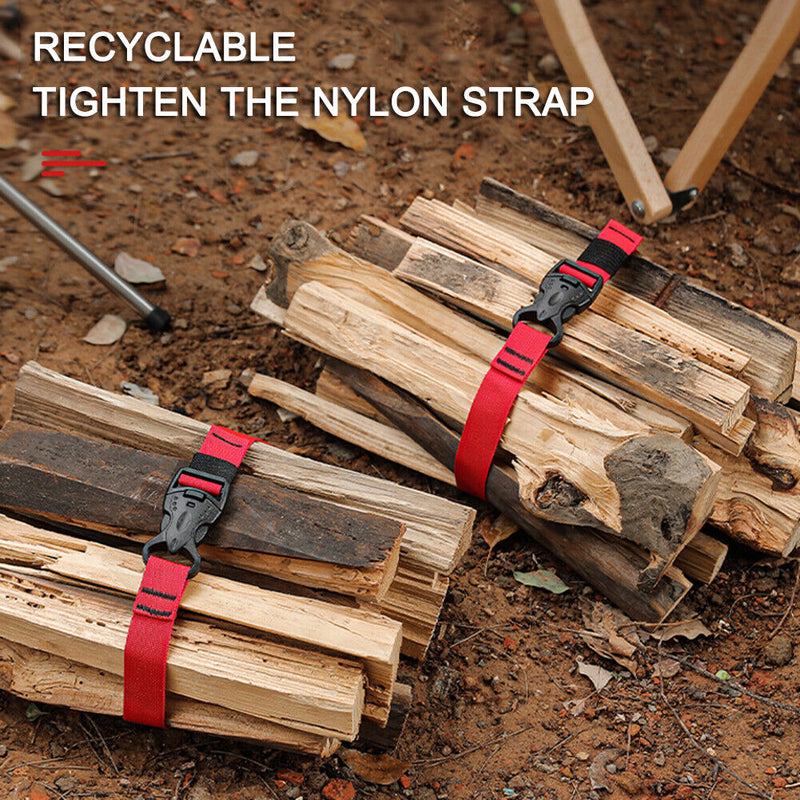 2x Nylon Cargo Tie Luggage Belt Strap Camping Hiking Outdoor Fixed Buckle Rop