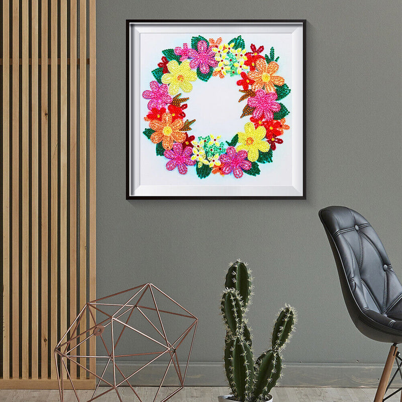 5D DIY Colorful Wreath Part Special Drill Diamond Painting Mosaic Artwork Newly