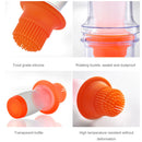 Portable Press Silicone Oil Bottle Brush Storage Cover Baking Tool (Orange)