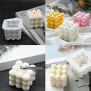 Round Cube Candle Plaster Mould Cavities Silicone Square Bubble Dessert Molds