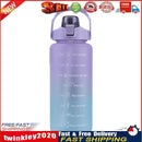 2000ml Water Bottle with Time Marker for Outdoor Sports Drink Cup (Purple) Newly