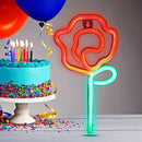 LED Neon Light Rose USB Battery Christmas Wedding Party Decor Lamp (Red B) Newly