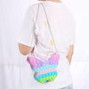 Push Bubble Butterfly Shoulder Bag Pendant Antistress Toys Kids (Macaron)