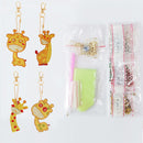 4pcs DIY Diamond Giraffe Keychain Full Special Shaped Drill Painting Kit Newly