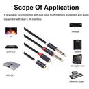 2xRCA Male to 2x6.35 Male Stereo Audio Cable TV CD DVD Connector Line Adapters