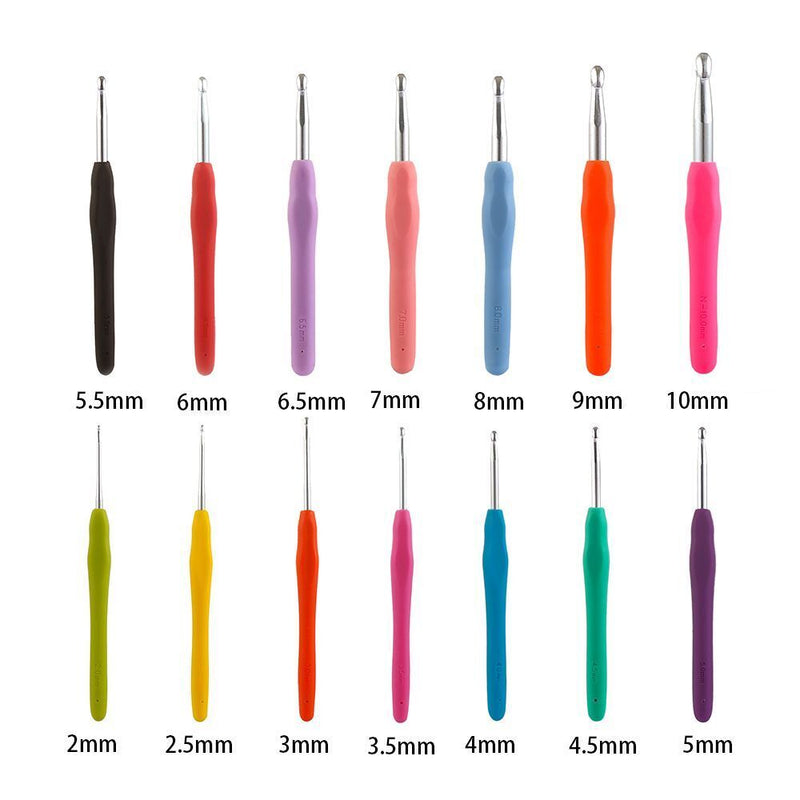 DIY Craft Tools Soft Grip Aluminum Weave Yarn Knitting Needles Crochet Hook