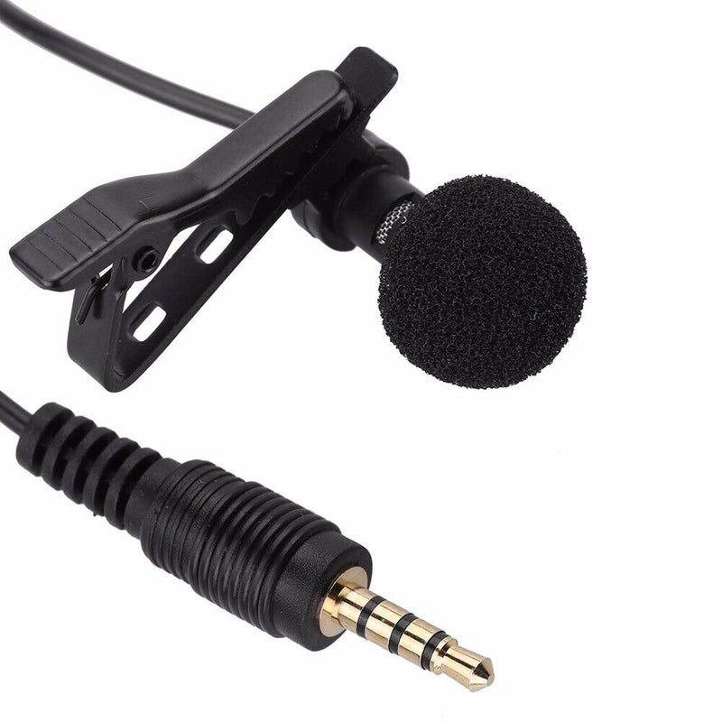 Wired Condenser Clip-on Lapel Microphone Hands-free Mike Link To Smartphone