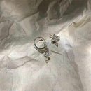 Cross Earrings Asymmetry Stud Zircon Crystal Earrings Shinning Sparkle Earrings