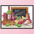 Cross Stitch Printed Embroidery DIY Needlework 14CT Stamped (J457 Wine)