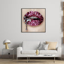 5D DIY Diamond Painting Full Round Drill Diamond Art Lips Wall Decor Rhines