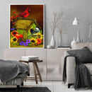 Oil Paint by Numbers Bird House Canvas Artwork Living Room Picture Decoration