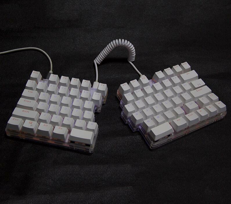 Split Macro Keyboard 78keys White Mechanical Multi- Modes LED Backlight Programm