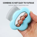 Pet Massage Brush Shell Shaped Handle Pet Grooming Tool for Cats (Blue)