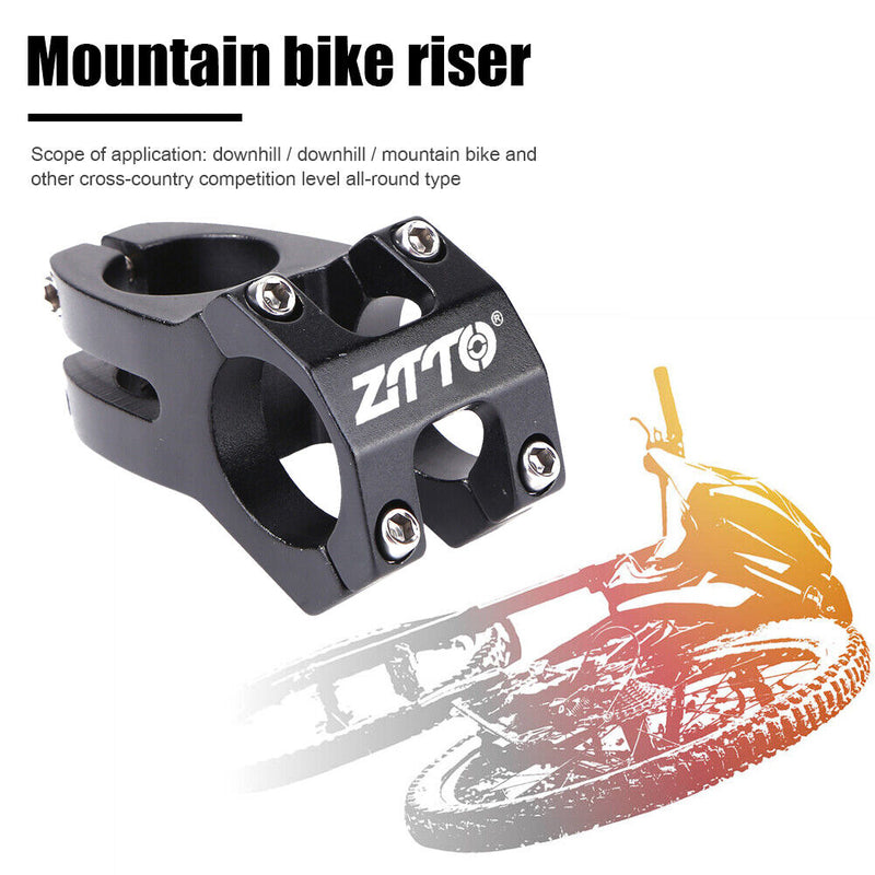 ZTTO Cycling Stem Bicycle Aluminium 31.8mm MTB Bike Handlebar Stem (Black) Newly
