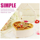 Romantic Love Heart Ballerina Music Box Jewelry Storage Case (White) Newly