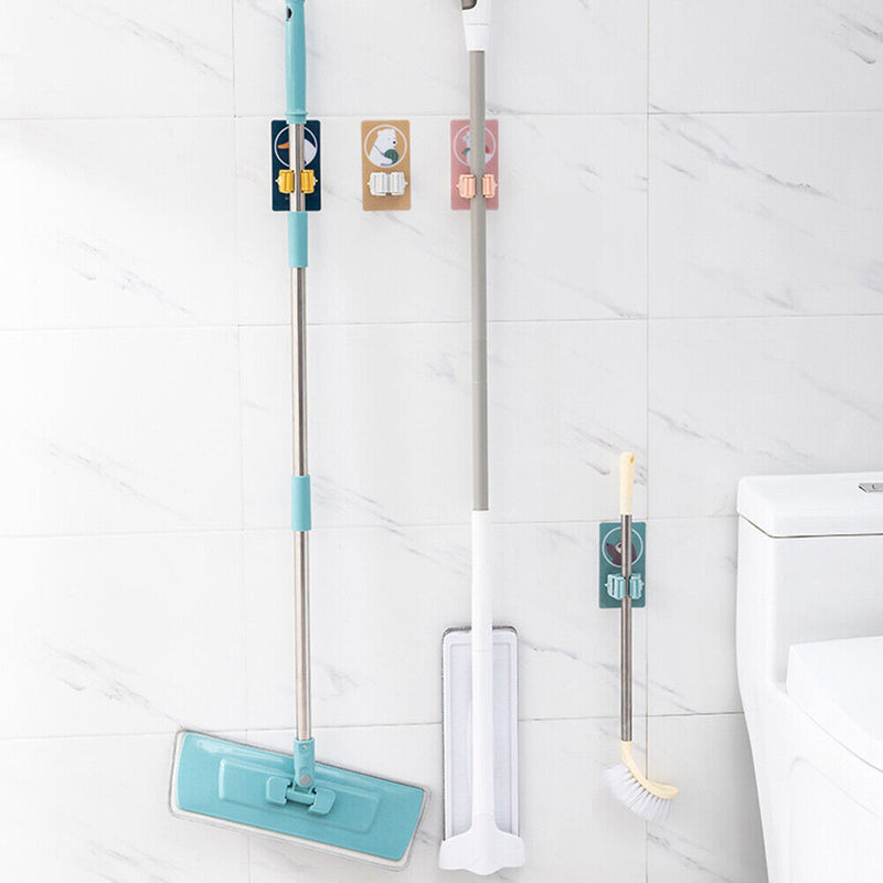Non-slip Wall Hanging Storage Mop Hook Bathroom Suction Holder Bracket (A)