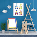 DIY Cross Stitch Partial Embroidery Kit Four Goblin Cartoon Stamped Decor