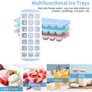 Ice Cube Trays 3 Pack Flexible for Cocktail Freezer Stackable Ice Mold with Lids