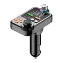 Car Bluetooth 5.0 FM Transmitter Quick Charge Large Microphone One Key Bass