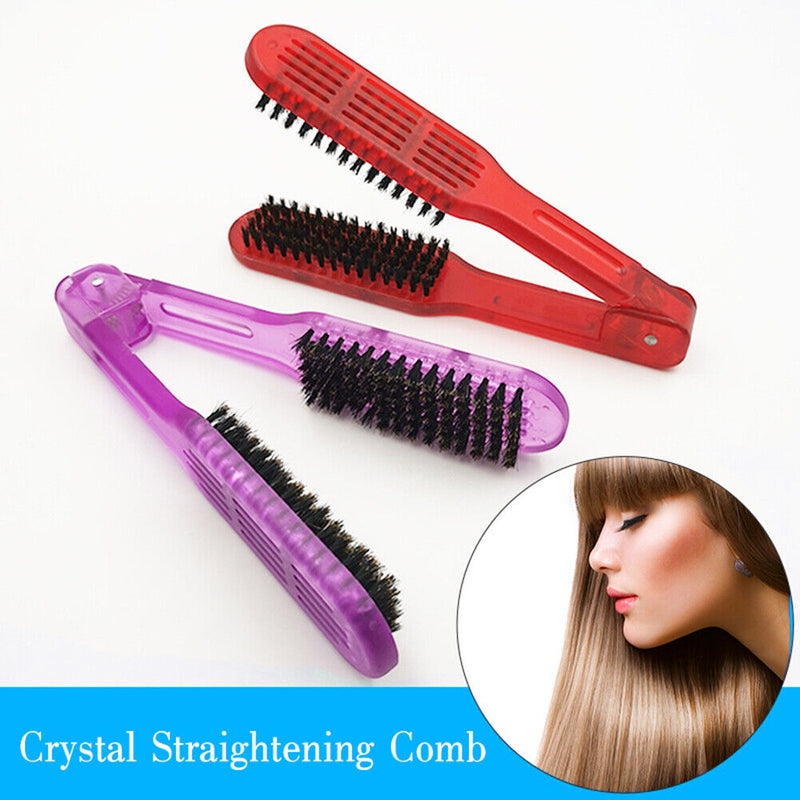 V-Shaped Splint Comb Anti-Static Bristle Curling Hair Brush Gifts for Frien