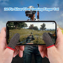 2pcs 24-Stitch Mobile Game Finger Cover Sweat Proof Anti-Skid (Black )