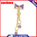 Women Piercing Bowknot Stainless Steel Navel Button Sexy Jewelry (Purple)