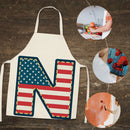 Flag N Print Apron Linen Waterproof Cooking Bibs Chefs Pinafore (68x55cm)