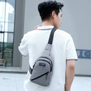 Double Zippers Solid Color Chest Bags Men Outdoor Sports Nylon Crossbody Bags