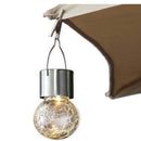 LED Solar Lamp Cracked Glass Ball Hanging Light Waterproof Garden Decor (B)