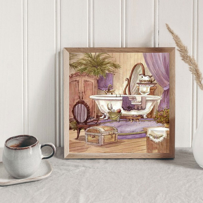 5D DIY Diamond Painting Kits Full Square Drill Indoor Bathtub Wall Picture Decor