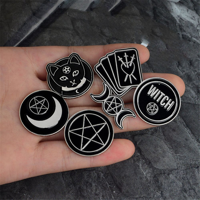 Witches Cartoon Dripping Oil Spells Brooch Clothes Lapel Pin Badge Enamel Pins