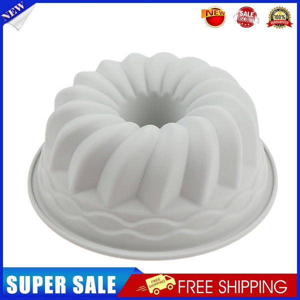 Silicone Cake Molds 6 inch Round Spiral Savoirin Pan Baking Tray (Blue A)