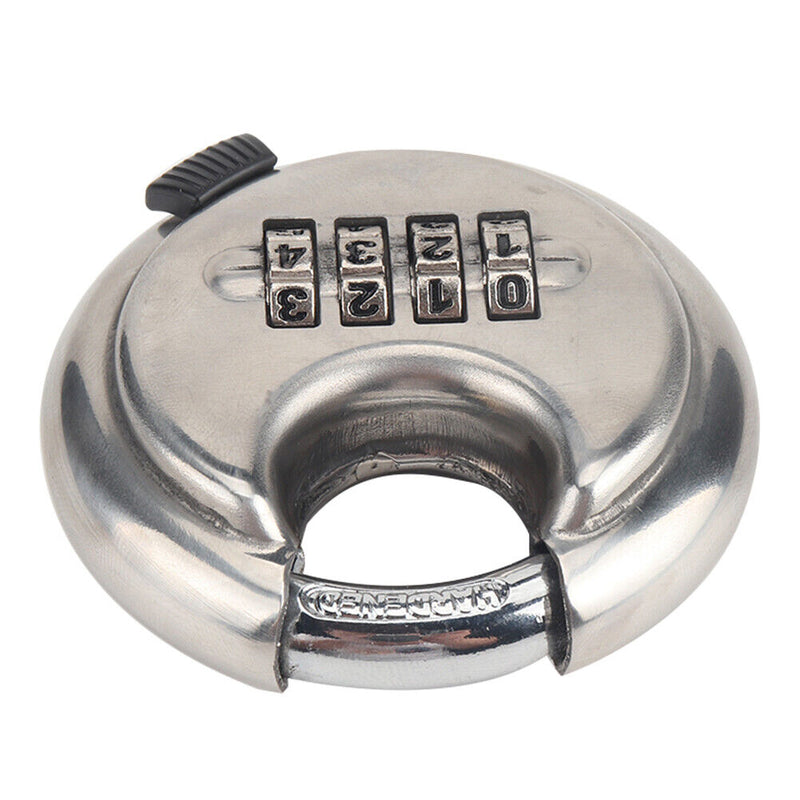 4 Digit Combination Discus Lock Keyless Stainless Steel Disc Padlock 70mm Newly