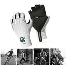 Half Finger Gloves Summer Sports Cycling Gloves for Men Women (White L)