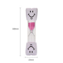 Creative Smiling Face Hourglass Sand Clock for Kids Brushing Teeth (Pink)