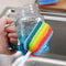 Detachable Rainbow Water Bottle Cup Mug Glass Washing Brush Cleaning Sponge C8L6