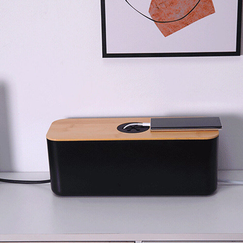 Data Cable Storage Box Wooden Mobile Phone Computer Tablet Charging Line Ca