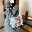 Canvas Casual Women Handbag Oil Painting Top-handle Bag Shoulder Satchel Totes