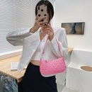 Retro Women Embossed Geometric PU Leather Pure Color Small Underarm Shoulder Bag
