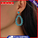 Fashion 5cm Turquoise Earrings Hollow Dangle Design for Women Bohemia Jewelry