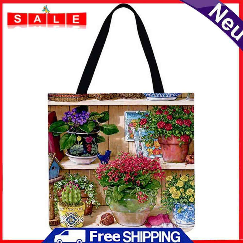 The Dragon Women's Good Wild Flower Printed Shoulder Shopping Bag, Large K