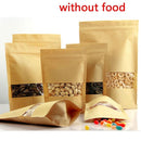 Favors Stand Up Candy Wrapping Bag Gift Package Clear PVC Window Kraft Paper