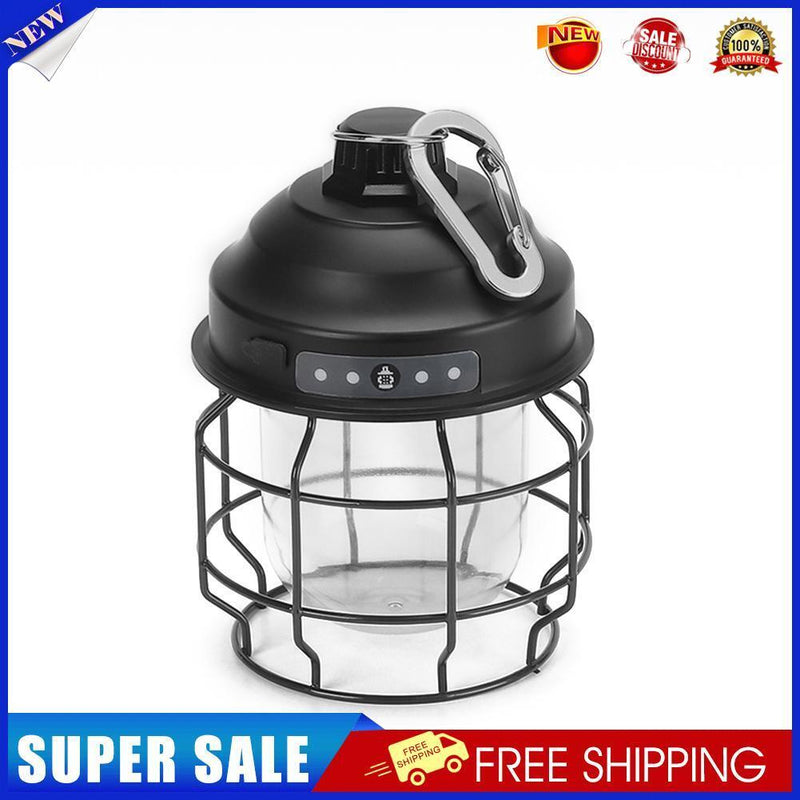 LED Camping Light USB Rechargeable Portable Outdoor Tent Lamp with Hook (A)