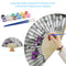 Oil Paint Folding Fan By Numbers DIY Butterfly Orchid Painted Art Craft Handmade