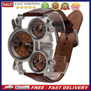 Oulm Men's Watch with Brown 3-Movt Dial Brown 23mm Stainless Steel Band