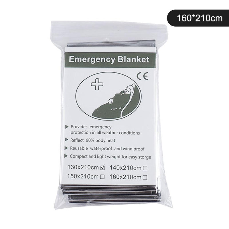 Outdoor Rescue First Aid Kit Thermal Foil Emergency Blanket (160x210cm)