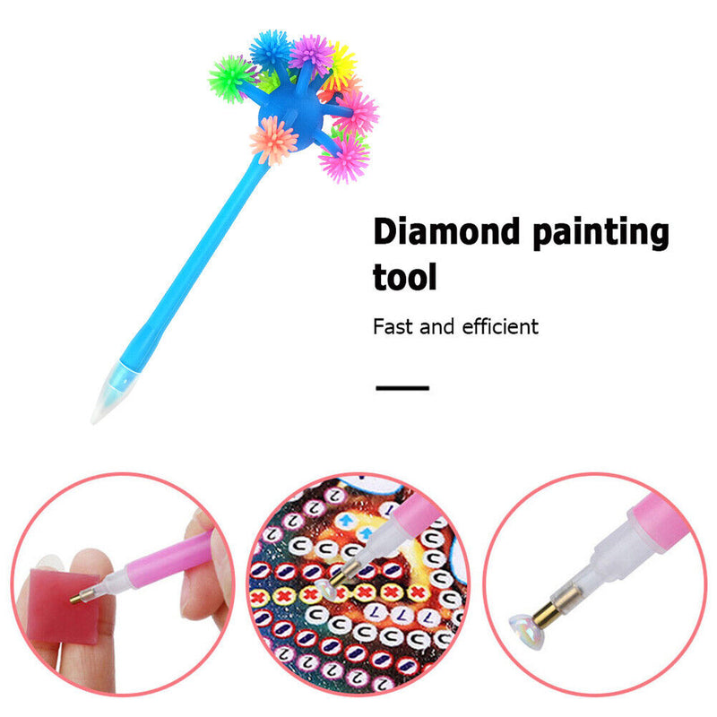 Diamond Painting Pen Round/Square Tip Point Drills Pens (Blue Soft Ball)