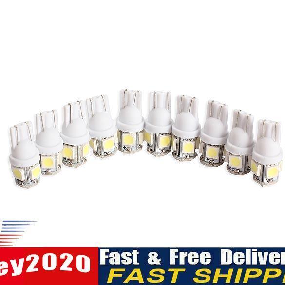 10PCS T10 5050 5SMD LED White Light Car Side Wedge Tail Light Lamp Bright Newly