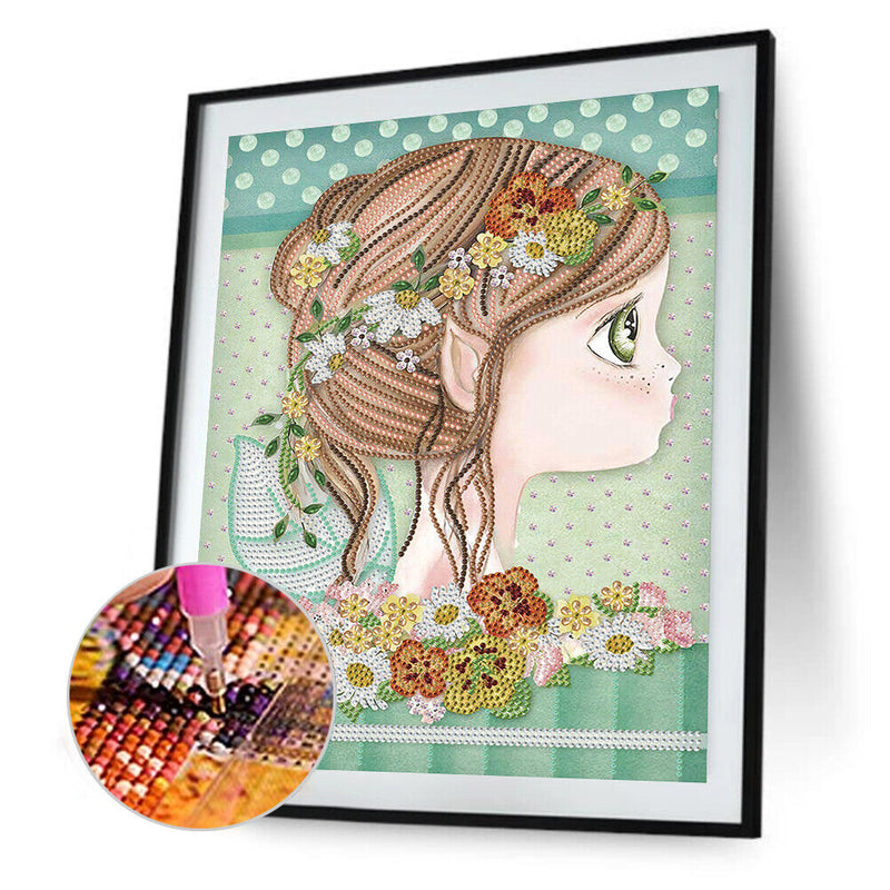 #A 5D Diamond Painting Elf Girl Partial Special Shape Drill DIY Home Decoration